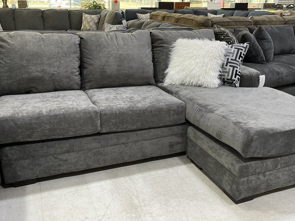 Cloud Charcoal NEW 2pc Sectional 123x97x65x37 (2760-07)