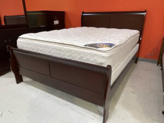 LP Cherry NEW Full Size Sleigh Bed Frame 85x56x47 (119421-13)