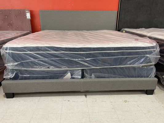 Lola Gray NEW King Bed Frame 82x84x47 (106041)