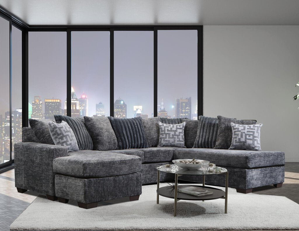 Galactic Charcoal NEW Double Chaise Sectional 116x86x61x33 (2875-07)