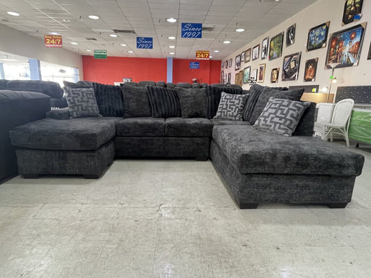 Galactic Charcoal NEW Double Chaise Sectional 116x86x61x33 (2875-07)