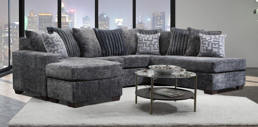 Galactic Charcoal NEW Double Chaise Sectional 116x86x61x33 (2875-07)
