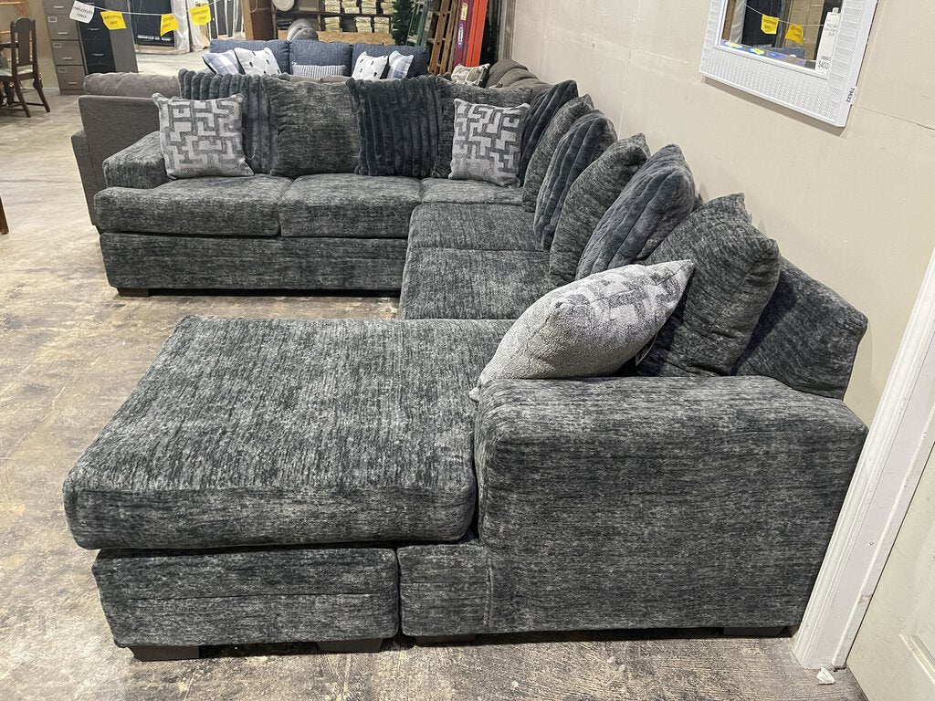 Galactic Charcoal NEW 3pc Sectional 127x97x33 (2775-07)