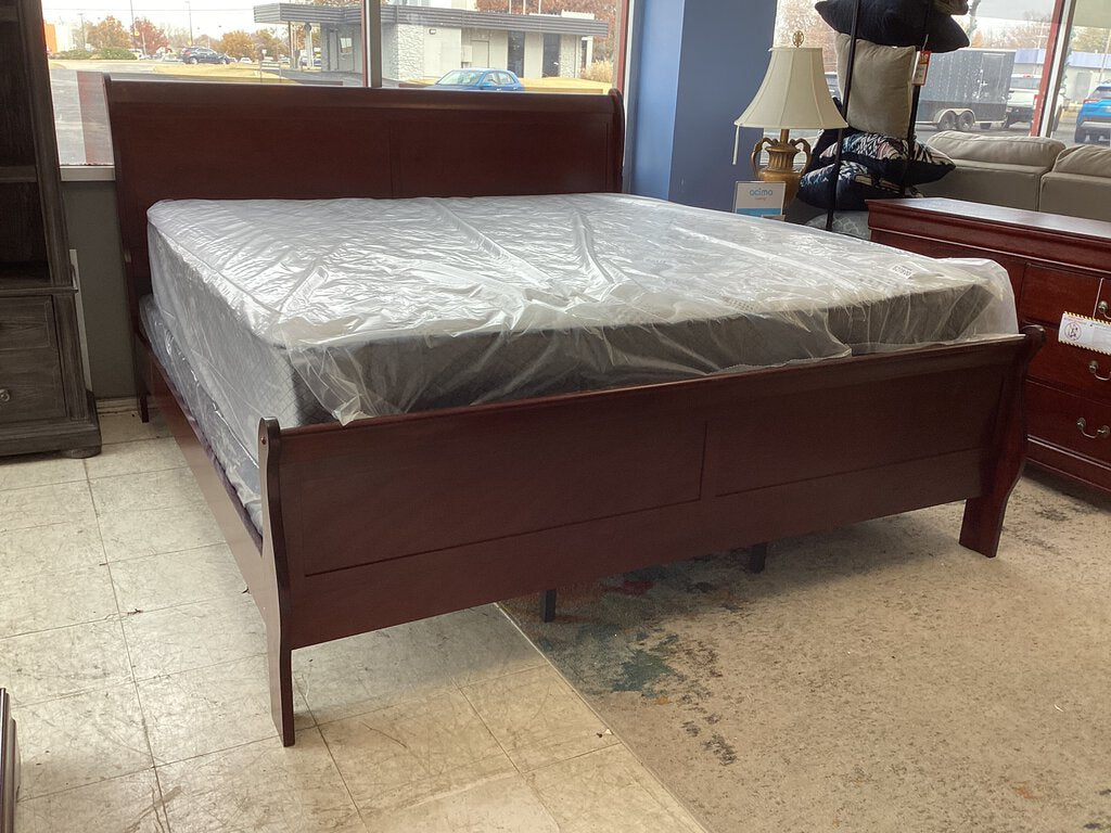 LP Cherry NEW King Sleigh Bed Frame 78x88x47 (119441)