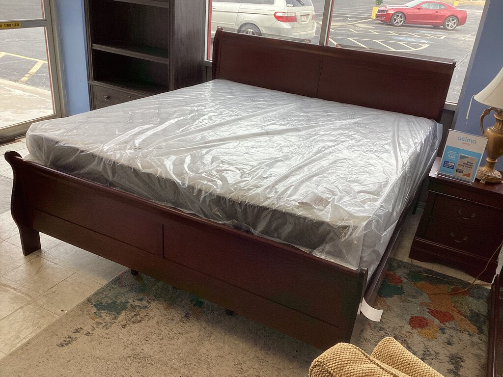LP Cherry NEW King Sleigh Bed Frame 78x88x47 (119441)