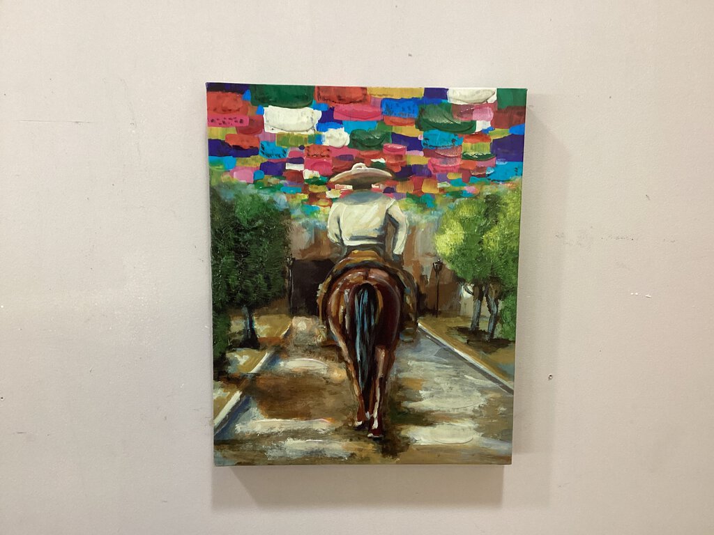 82400 (8508-5) Mexican Charro on Horse Canvas Art 16x20