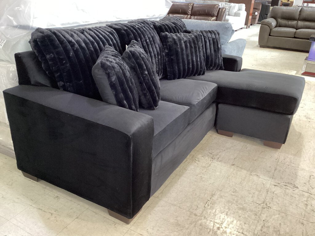 Implosion Black NEW 2pc Sofa Chaise 88x62x37 ((2910-02S/CE)