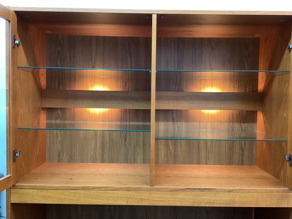 82578 - Clausen Mobler Vintage Mid Century Danish Teak Display Hutch 47x18x71