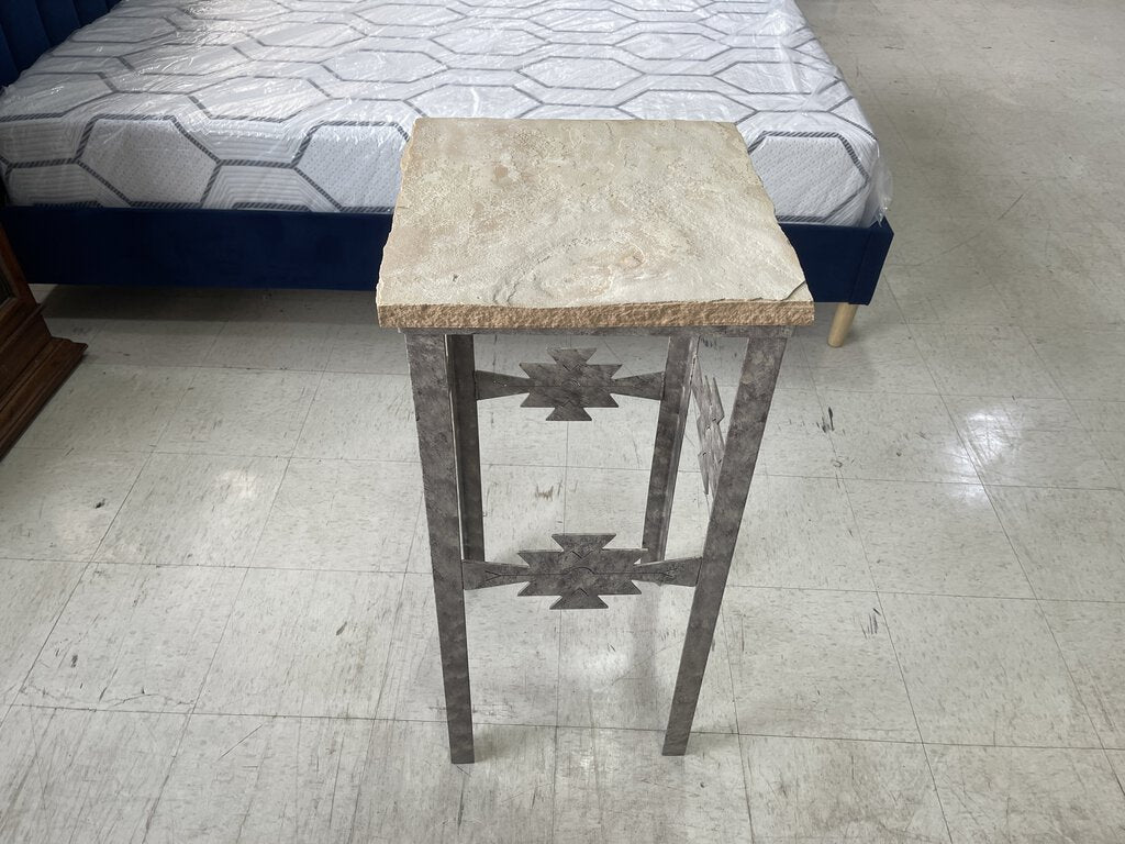 82679 - Metal and Stone Accent Stand 16x16x36