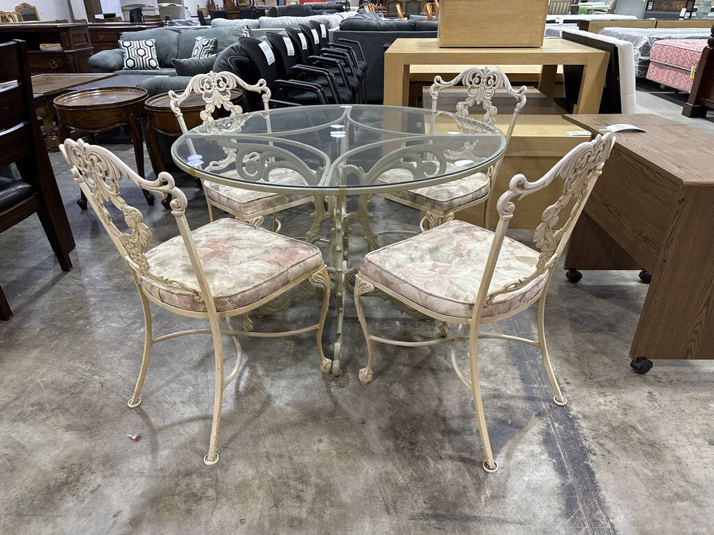 82623 - Welded Aluminum and Glass 5pc Sun Room Dining 42x29