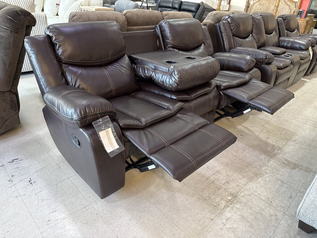 Emerson Brown NEW Motion/Reclining Sofa w/Drop Down Tray - 86x30x40 (665240)