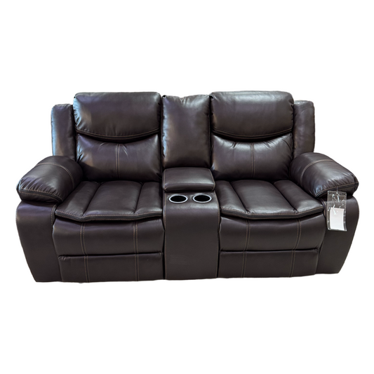 Emerson Brown NEW Motion Reclining Loveseat w/Console & USB - 75x30x40 (665241)
