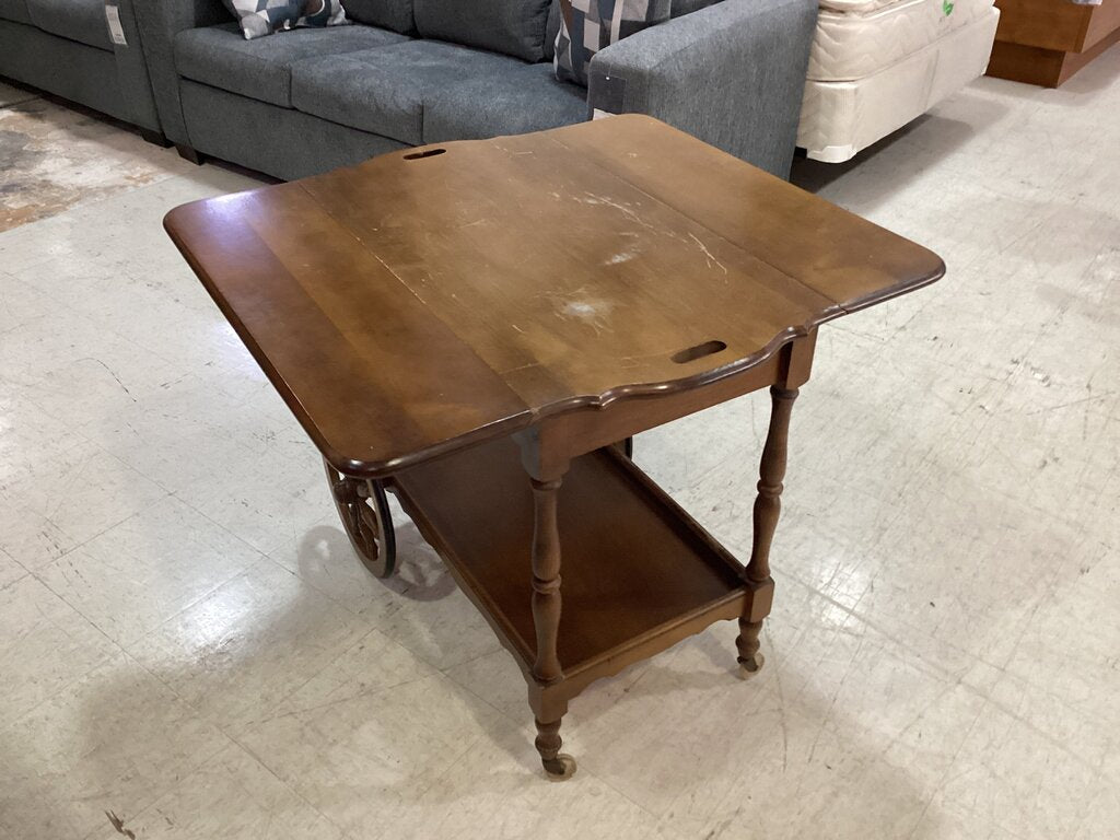 82781 - Vintage Drop Leaf Bar Cart Server 31x19x30