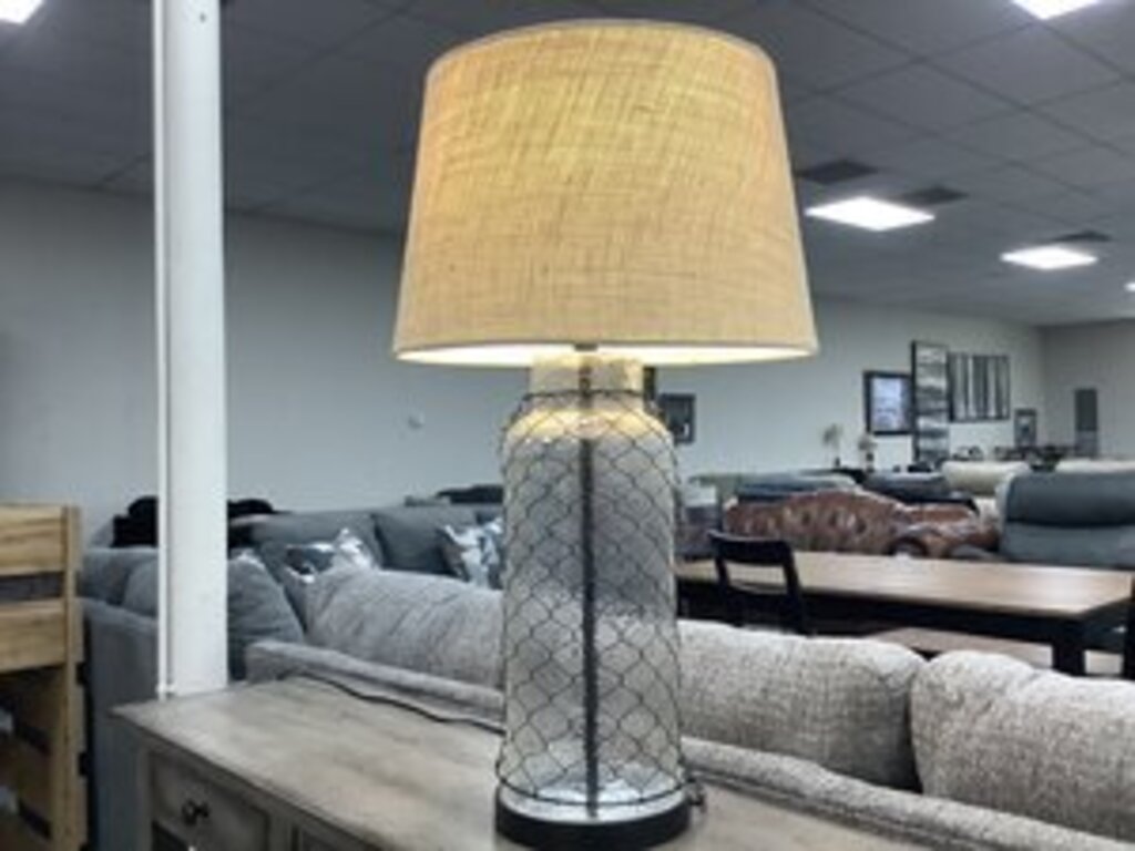 83058 - Ashley Transparent 30in Glass Table Lamp