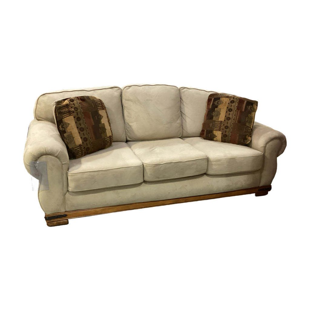 82892 - Microfiber Tan Sofa 87x40x33