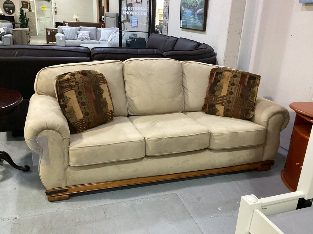 82892 - Microfiber Tan Sofa 87x40x33