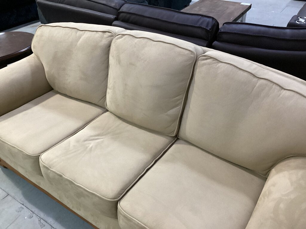 82892 - Microfiber Tan Sofa 87x40x33