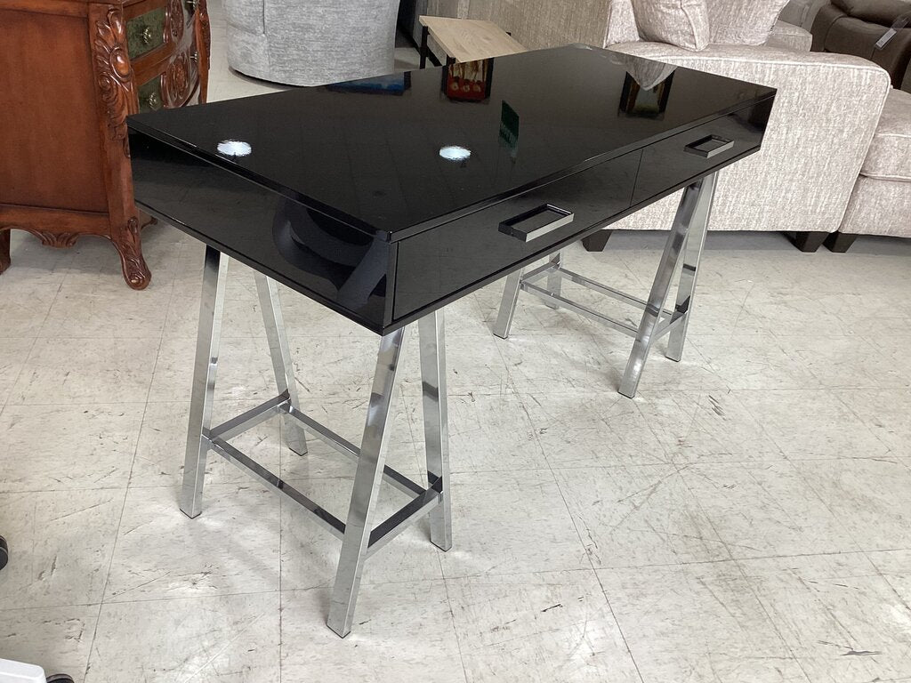82893 - Black Mirrored Desk 54x22x31