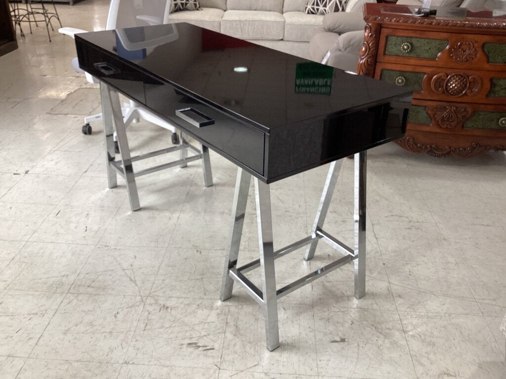 82893 - Black Mirrored Desk 54x22x31