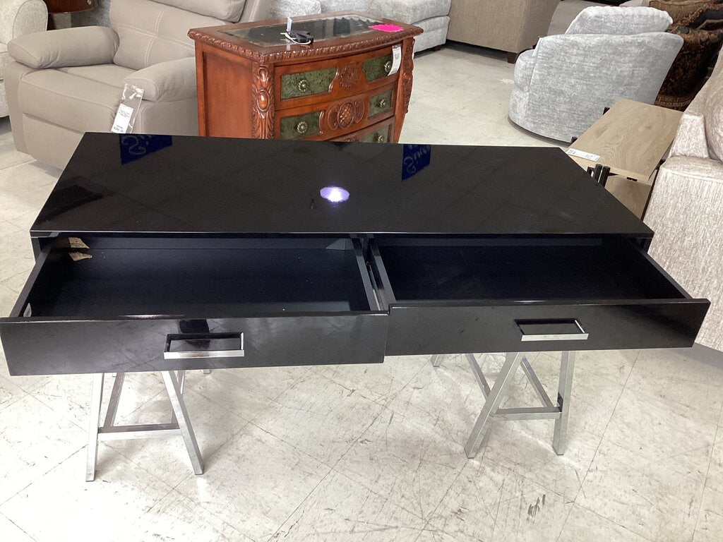82893 - Black Mirrored Desk 54x22x31
