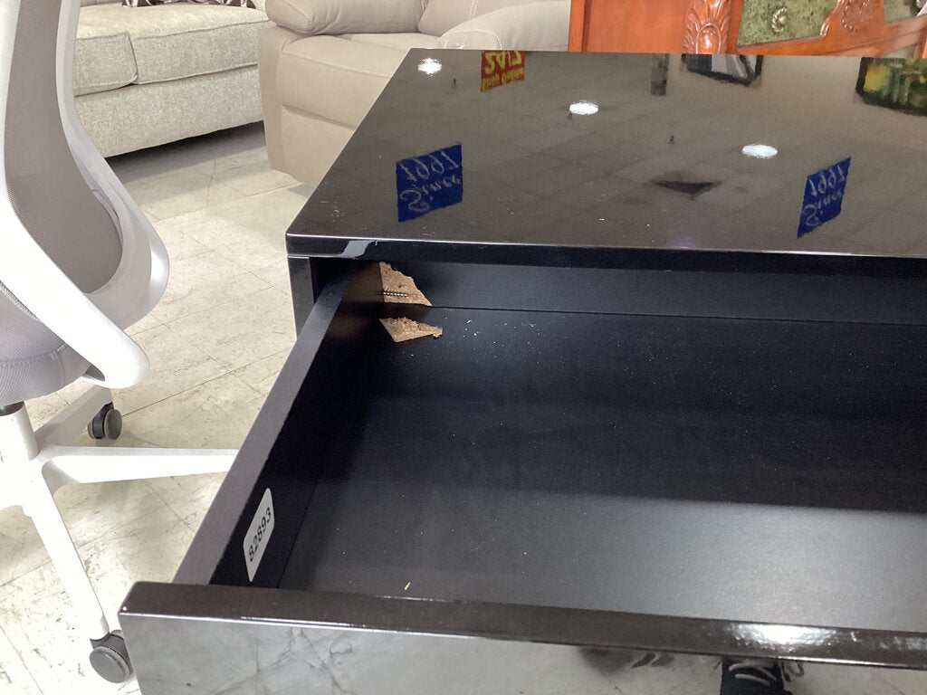 82893 - Black Mirrored Desk 54x22x31