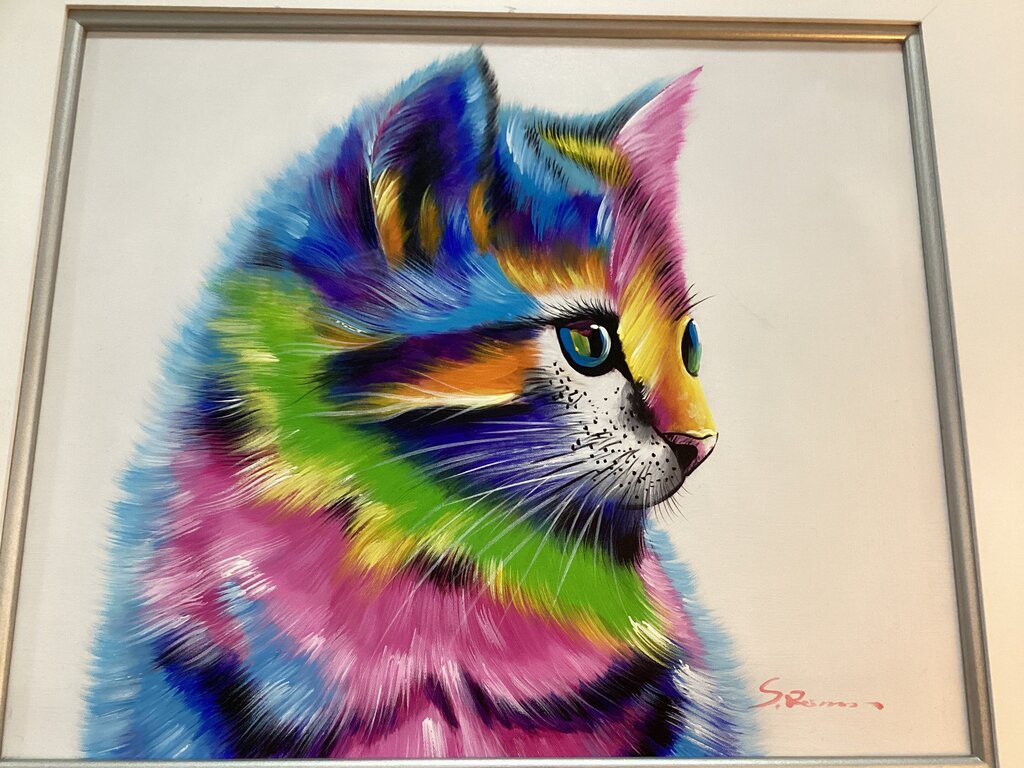 82867 - 32x38 Canas Painting - Multicolor Kitty