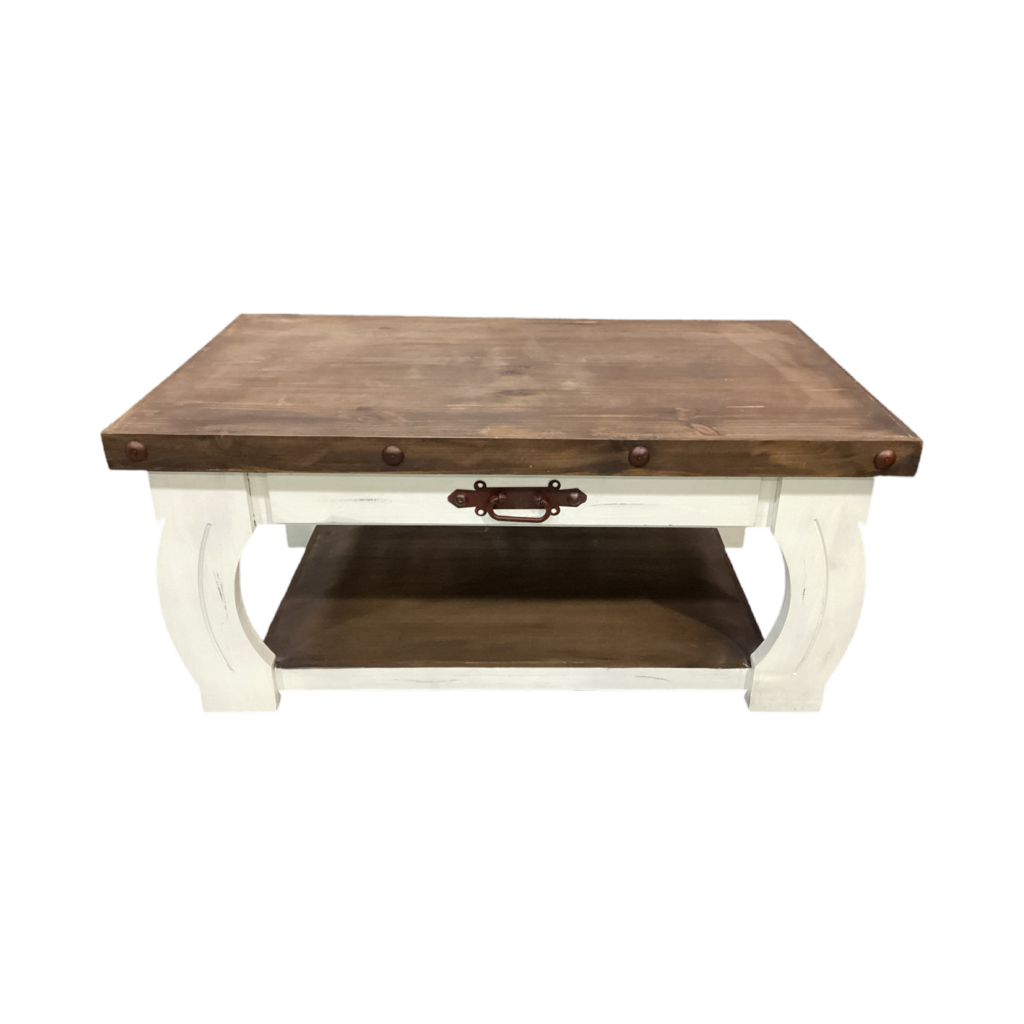 82865 - Two Tone Wood Cocktail Table 47x28x21