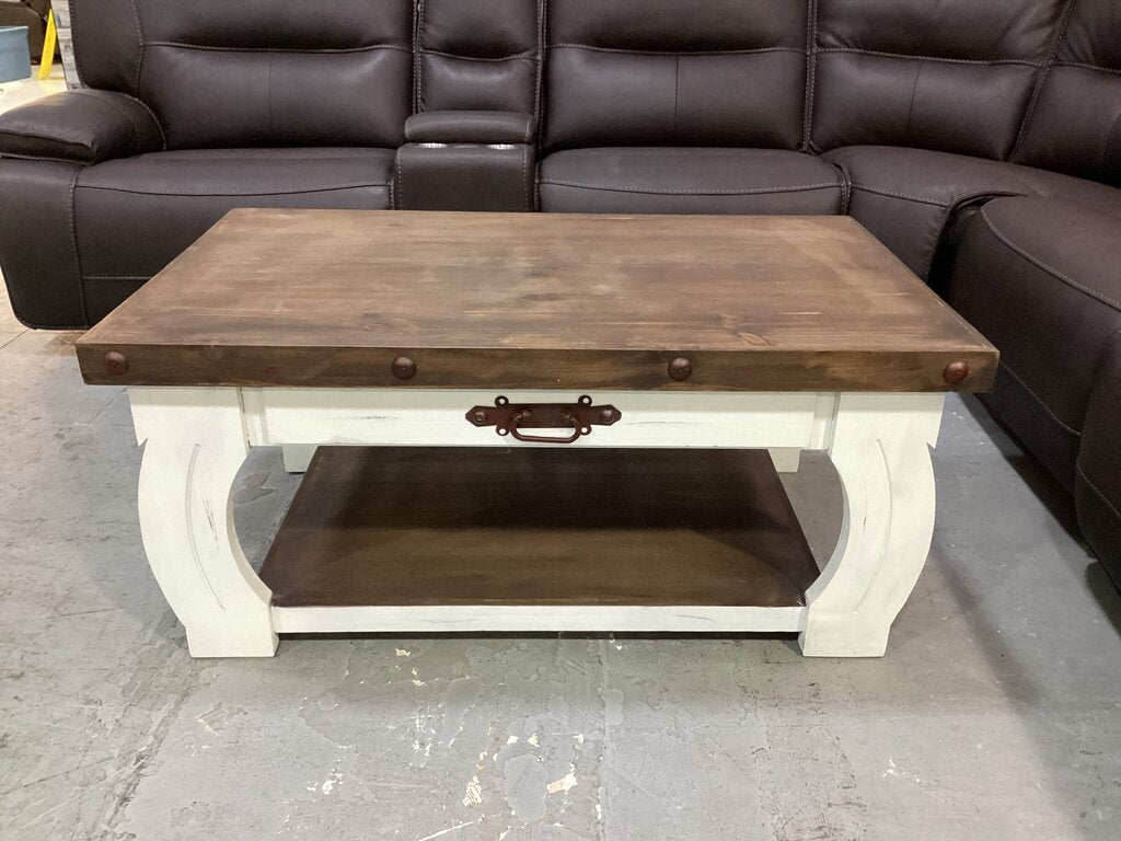 82865 - Two Tone Wood Cocktail Table 47x28x21