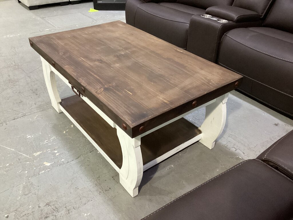 82865 - Two Tone Wood Cocktail Table 47x28x21