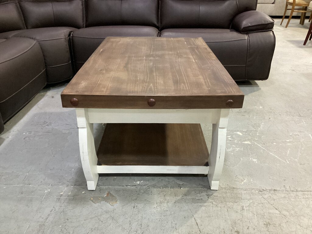 82865 - Two Tone Wood Cocktail Table 47x28x21