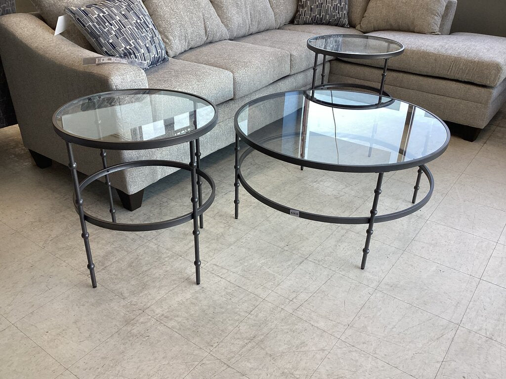 82930 - Ashley Kellyco 3pc Coffee & End Table Set c-36x19 e-22x25