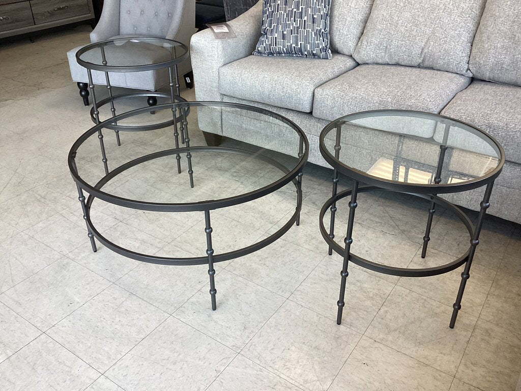 82930 - Ashley Kellyco 3pc Coffee & End Table Set c-36x19 e-22x25