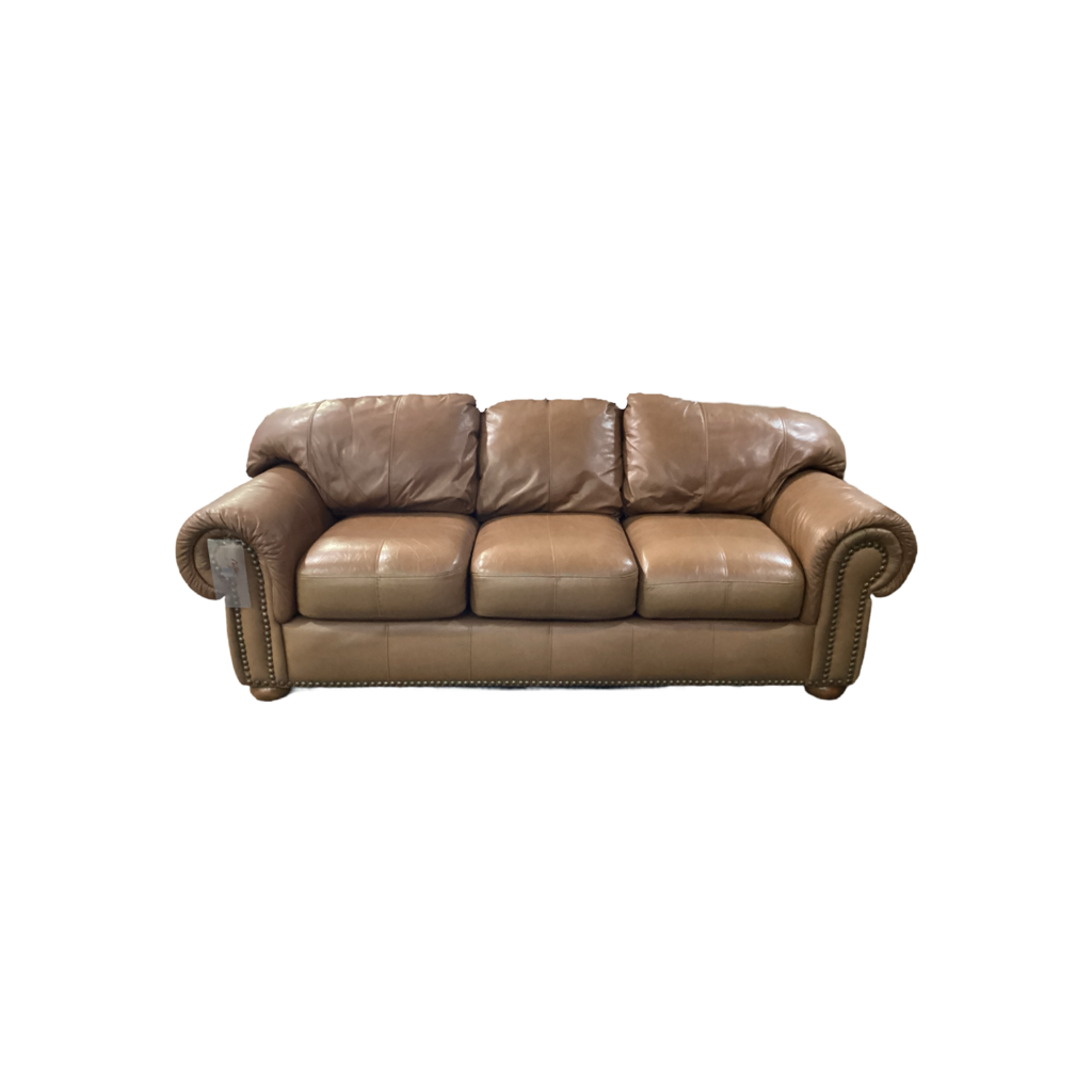 82962 - Brown Rolled Arm Sofa 89x38x31