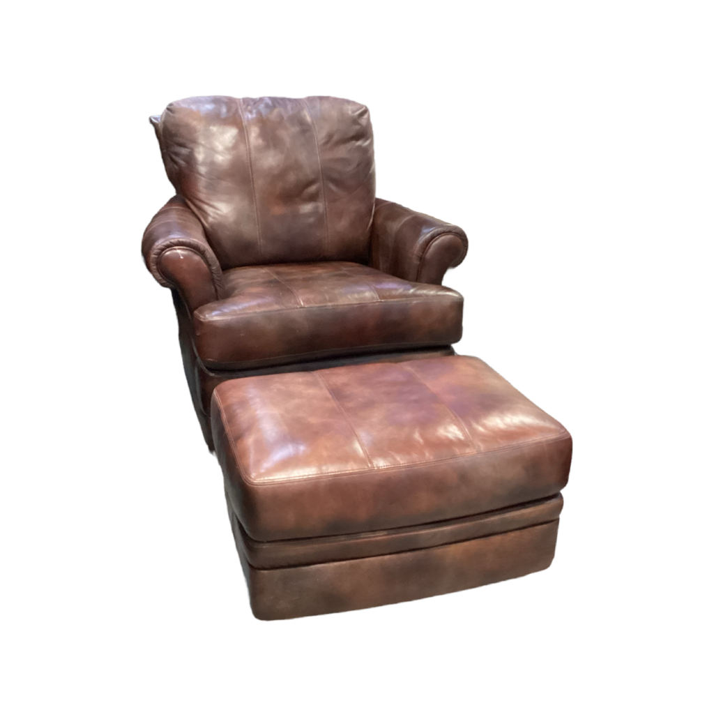 82977 - Flexsteel Swivel Easy Chair w/Ottoman c40x43x36 o30x22x16