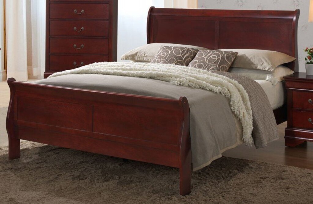 LP Cherry NEW Full Size Sleigh Bed Frame 85x56x47 (119421-13)