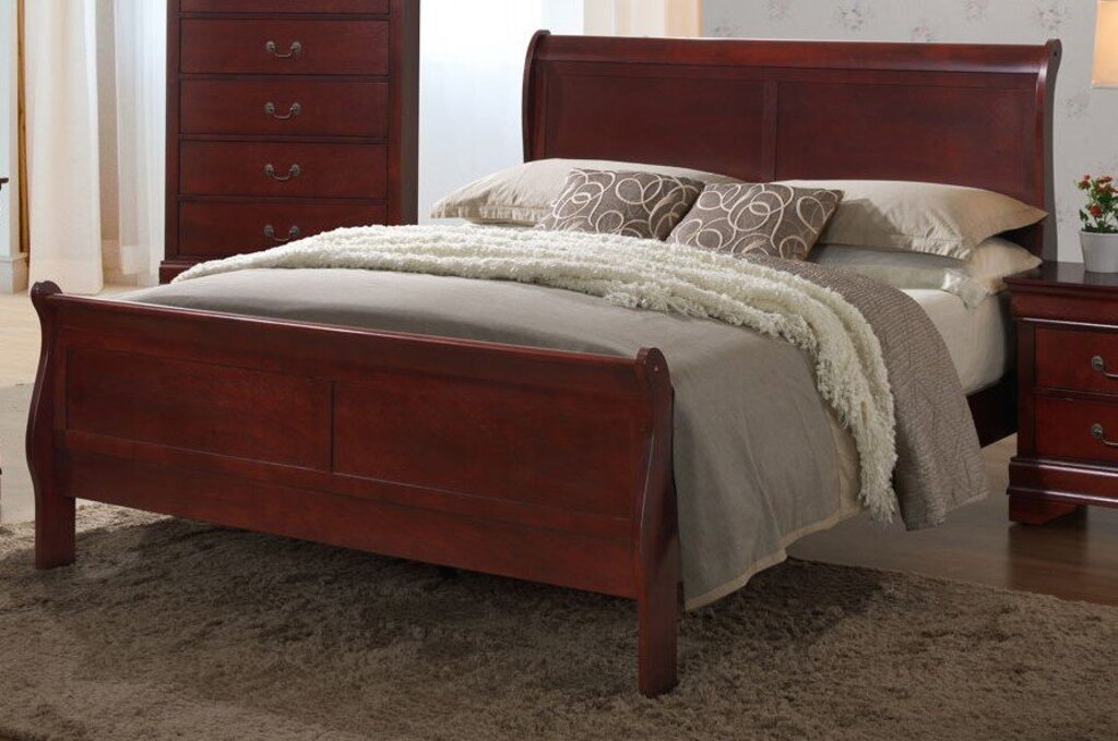 LP Cherry NEW King Sleigh Bed Frame 78x88x47 (119441)