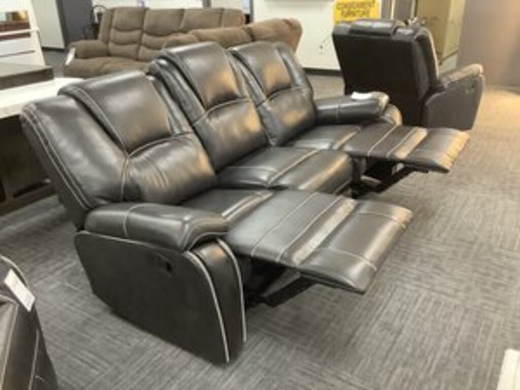 Granada NEW Black Reclining Sofa w/Drop Down Console 82x30x38 (606240)