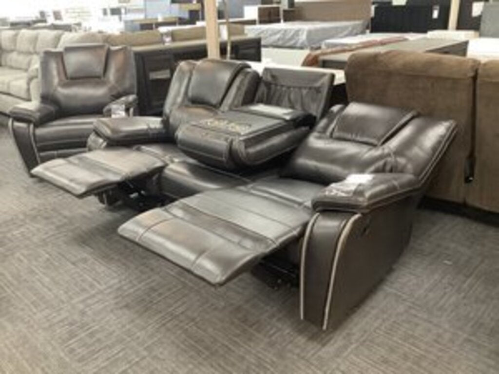 Granada NEW Black Reclining Sofa w/Drop Down Console 82x30x38 (606240)