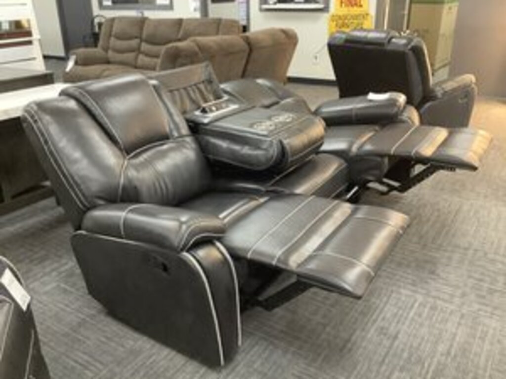 Granada NEW Black Reclining Sofa w/Drop Down Console 82x30x38 (606240)