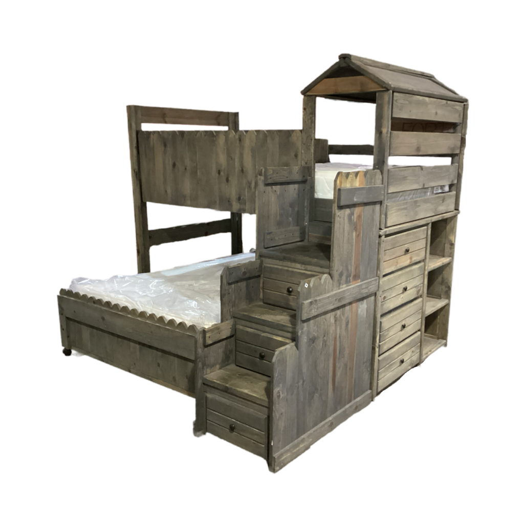 83171 -Trendwood The Fort Twin/Full Loft Bunk Bed 85x85x76