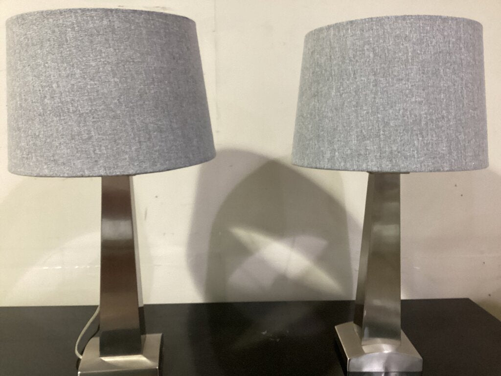 83183 - Pair Of Silver 27in Lamps