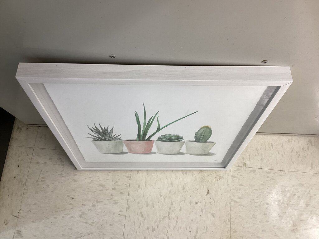 83227 (8529-6) Framed Vase Plant Art 18x1x18