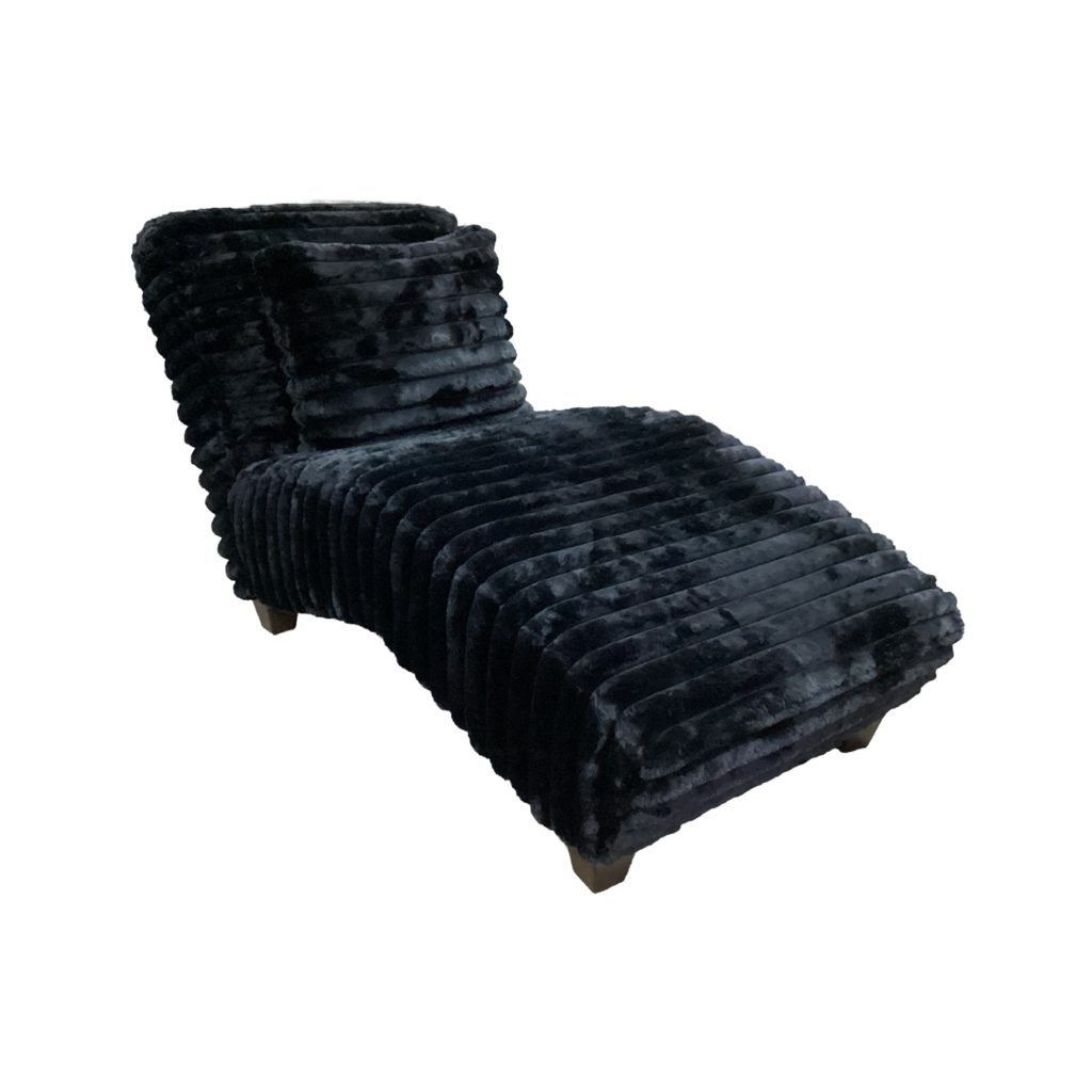 Lush Black NEW Chaise Lounge 31x67x35 (9006-LB)