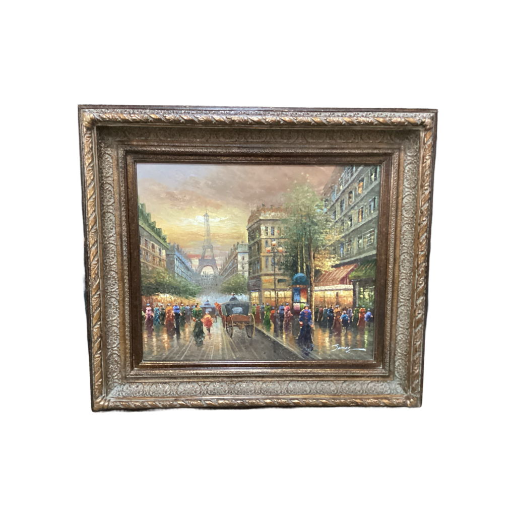 83268 Parisian Street Scene Oil Painting 34x4x30