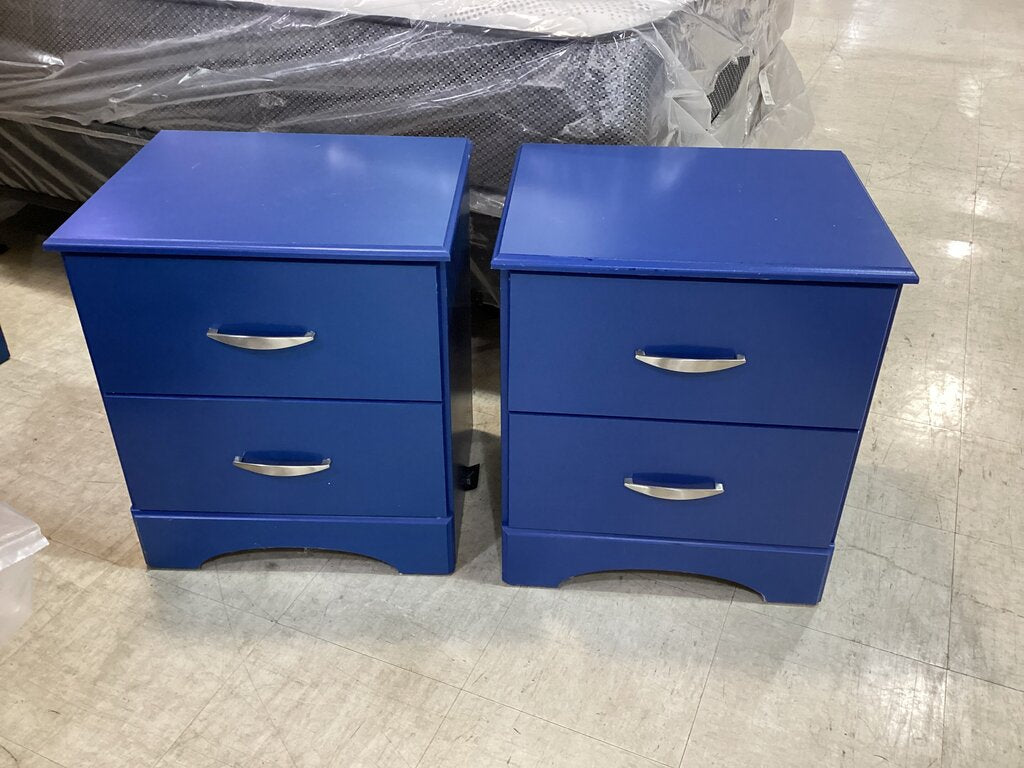 83343 - Pair of Royal Blue Splash Nightstands 20x16x22