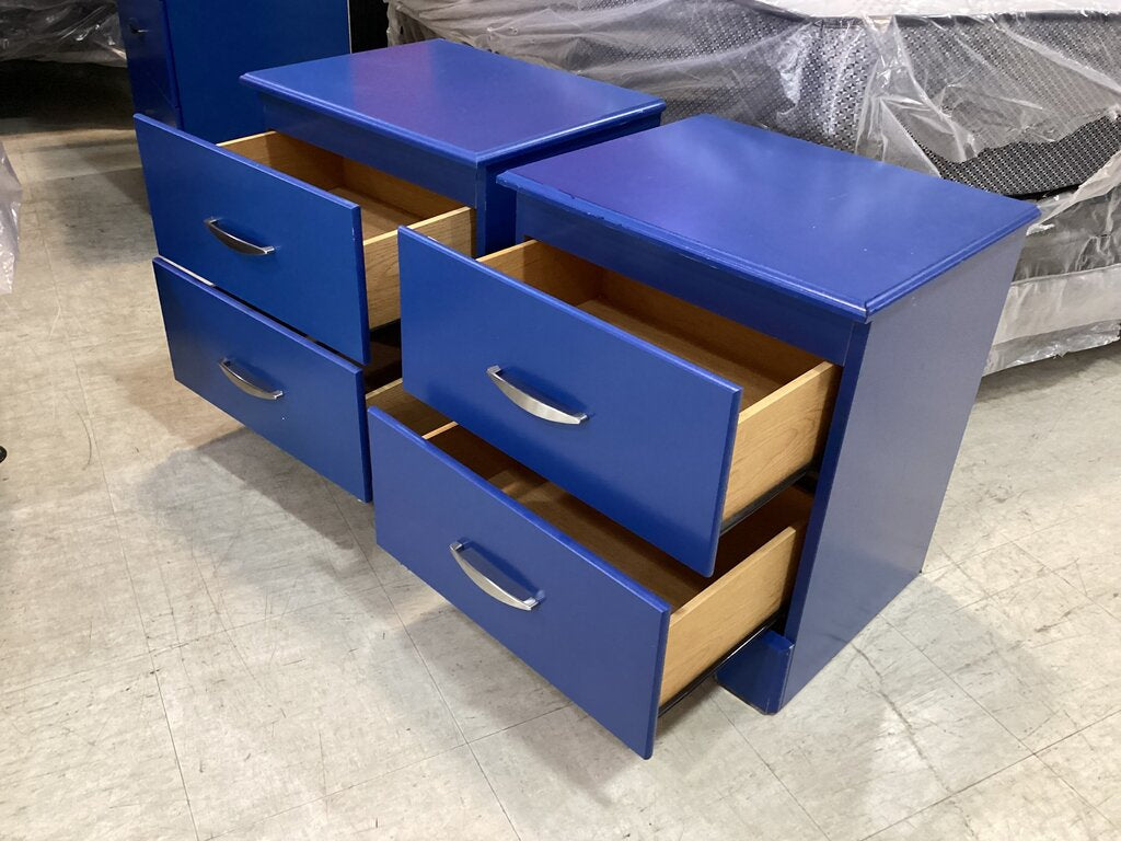 83343 - Pair of Royal Blue Splash Nightstands 20x16x22