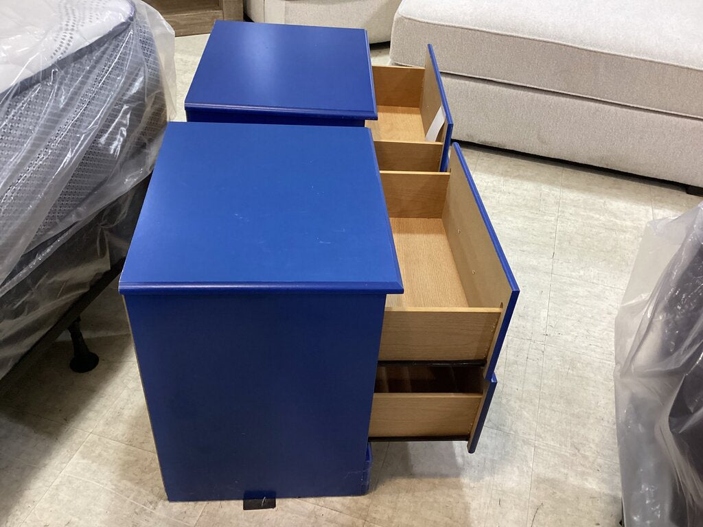83343 - Pair of Royal Blue Splash Nightstands 20x16x22