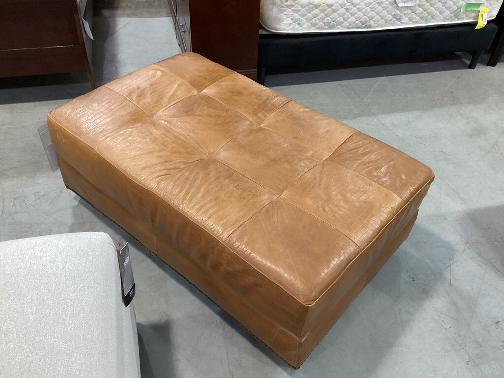 83322 USA Leather Glove Saddle Ottoman 50x30x16