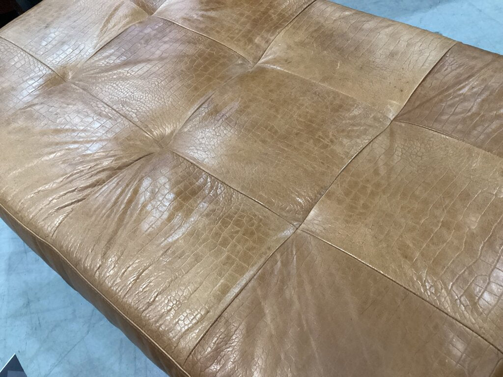 83322 USA Leather Glove Saddle Ottoman 50x30x16