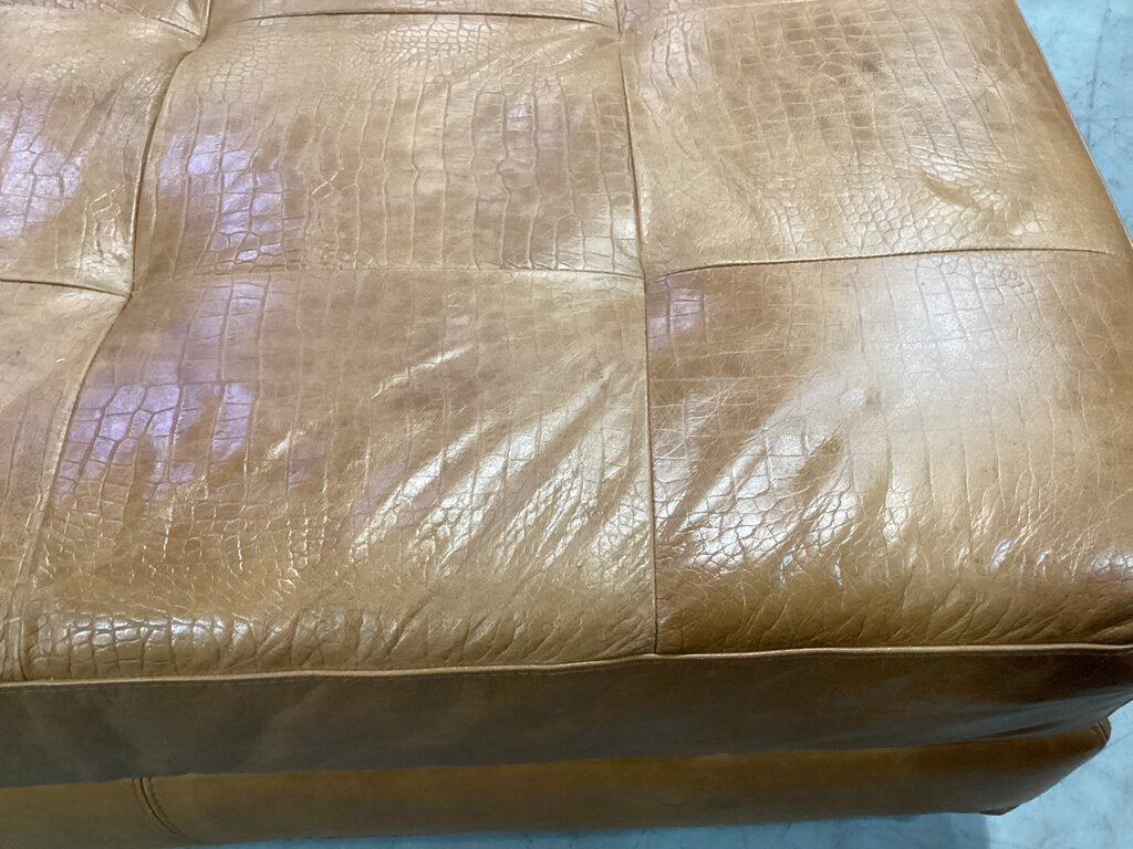 83322 USA Leather Glove Saddle Ottoman 50x30x16